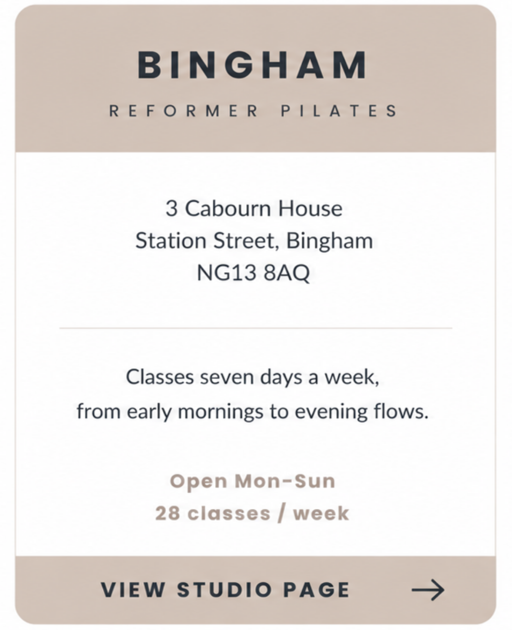 bingham studio card